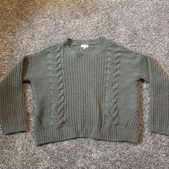 SO Sweaters - SO Women's Green Cable Knit Sweater